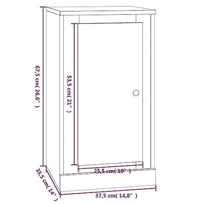 Dressoir 37,5x35,5x67,5 cm bewerkt hout betongrijs - thumbnail