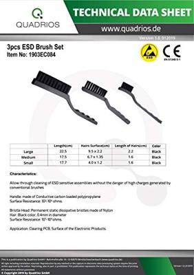 Quadrios ESD-borstel Borsteloppervlakte, breedte: 9.5 cm Borsteloppervlakte, lengte: 22.5 cm 3 stuk(s)