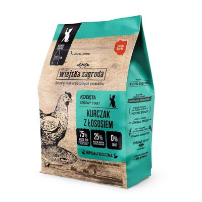 WIEJSKA ZAGRODA Chicken with salmon - droog kattenvoer - 400g