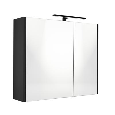 Best Design Spiegelkast Happy Black Incl. LED verlichting 60x60 cm Mat Zwart Best Design Spiegelkast Happy Black Incl. LED verlichting 60x60 cm Mat Zwart