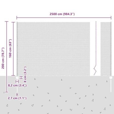 VidaXL Hek met paal groen 1,6 x 25 m staal en pvc