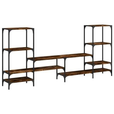 Tv-meubel 206,5x28,5x95 cm bewerkt hout gerookt eikenkleurig Tv-meubel 206,5x28,5x95 cm bewerkt hout gerookt eikenkleurig