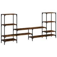 Tv-meubel 206,5x28,5x95 cm bewerkt hout gerookt eikenkleurig - thumbnail