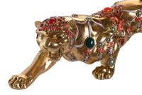 Decoratieve figuren DKD Home Decor 39 x 11 x 10 cm Gouden Koloniaal Panter - thumbnail