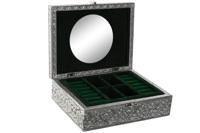 Doos-Juwelenkistje Home ESPRIT Groen Zilverkleurig Hout Aluminium 22,5 x 17,5 x 7,6 cm - thumbnail
