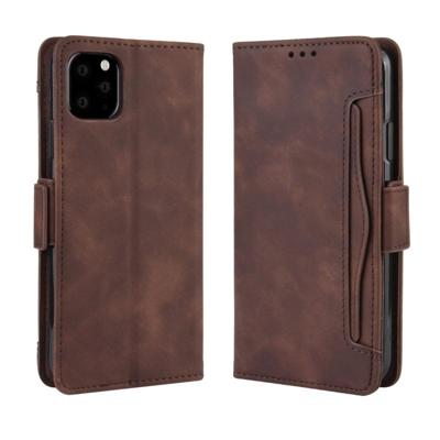 Portemonnee stijl huid voelen kalf patroon lederen draagtas voor iPhone 11 Pro Max met aparte kaartsleuf (bruin) Portemonnee stijl huid voelen kalf patroon lederen draagtas voor iPhone 11 Pro Max met aparte kaartsleuf (bruin)
