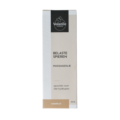 Massageolie belaste spieren glas met pomp 100 Milliliter