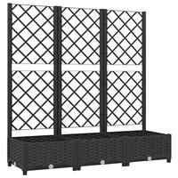 Plantenbak met trellis zwart 120x40x121,5 cm PP - thumbnail