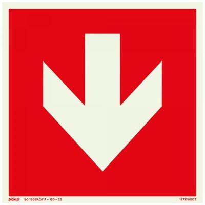 Bord Rood met pijl FTLM - 150x150 mm zelfklevend. Bord Rood met pijl FTLM - 150x150 mm zelfklevend.