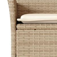 9-delige Tuinset met kussens poly rattan en acaciahout beige - thumbnail