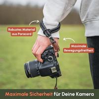 C-Rope Claw Camera wrist strap Silent Black, 30cm Paracord - thumbnail