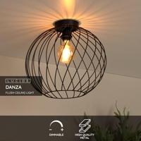Lucide DANZA - Plafonnière - Ø 40 cm - 1xE27 - Zwart - thumbnail