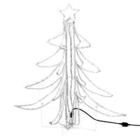 VidaXL Kerstfiguur boom 2 st inklapbaar met led's 87x87x93 cm warmwit - thumbnail