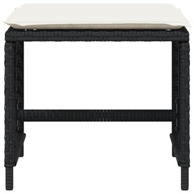 Tuinkrukken 4 st met kussens 41x41x36 cm poly rattan zwart