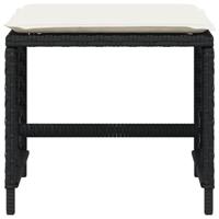 Tuinkrukken 4 st met kussens 41x41x36 cm poly rattan zwart - thumbnail