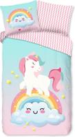 Good Morning Kinderdekbedovertrek "eenhoorn & regenboog" - Multi - (140x200/220 cm) - Katoen - thumbnail
