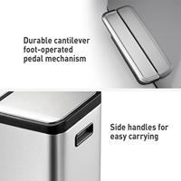 EKO pedaalemmer ecocasa 3x15 l matzilverkleurig - thumbnail