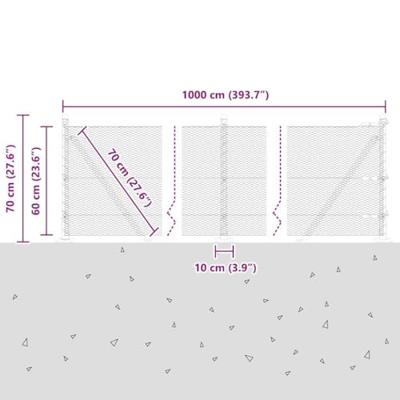 VidaXL Afrasteringspaal zilver 10 x 0,6 m (13 mm gaas) staal