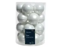 Decoris kerstbalmix glas d6cm 20st winterwit - thumbnail