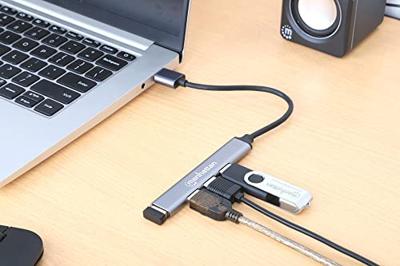 Manhattan Manhattan - Hub - 4-Port - 3 x USB 2.0 + 1 x USB 3.2 Gen 1 168427 USB-hub 4 poorten USB-A USB 3.0 5 GBit/s Grijs