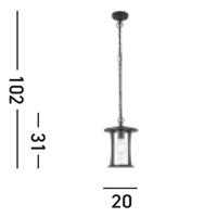 Searchlight Veranda hanglampPagoda - 8476BK - thumbnail