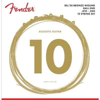 Fender 80/20 Bronze Acoustic Strings Ball End voor 12-snaar