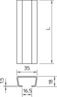 OBO Bettermann 1118129 Profielrail (l x b x h) 2000 x 35 x 18 mm Metaal 1 stuk(s) - thumbnail