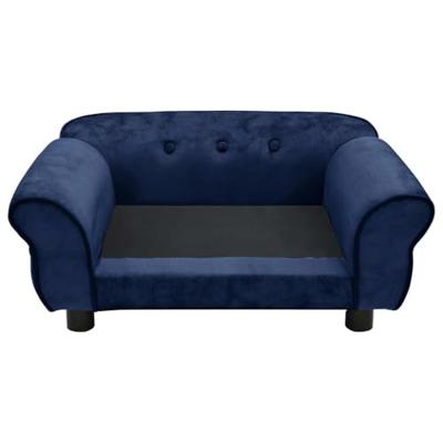 Hondenbank 72x45x30 cm pluche blauw