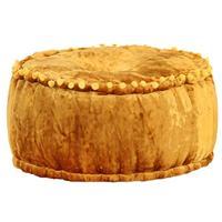 VidaXL Poef rond 40x20 cm fluweel mosterdkleurig - thumbnail