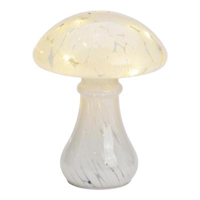 Paddenstoel met 20 LED's, 6/18 uur timer, van wit glas (B/H/D) 18 x 25 x 18 cm