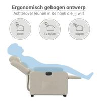 Sta-op-stoel elektrisch verstelbaar fluweel crèmekleurig - thumbnail