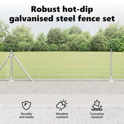 VidaXL Afrasteringspaal zilver 25 x 0,6 m (12 x 12 mm gaas) staal