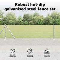 VidaXL Afrasteringspaal zilver 25 x 0,6 m (12 x 12 mm gaas) staal - thumbnail