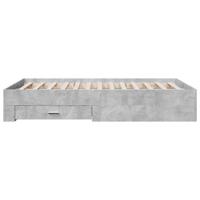 Bedframe met lades bewerkt hout betongrijs 135x190 cm - thumbnail