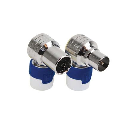 Hirschmann KOKWI-KOSWI-5 Coax Connector Male + Female Wit / Blauw