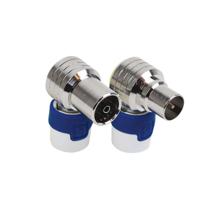 Hirschmann KOKWI-KOSWI-5 Coax Connector Male + Female Wit / Blauw - thumbnail