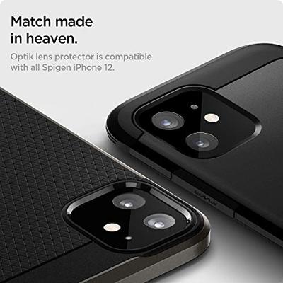 Spigen Glas.tR Optik Camera Screenprotector compatibel met iPhone 12, 2 stuks, Zwart, Antikras, 9H Hardheid Beschermende Film