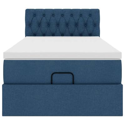 Bed met matras 90x200 cm stof blauw