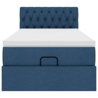 Bed met matras 90x200 cm stof blauw - thumbnail