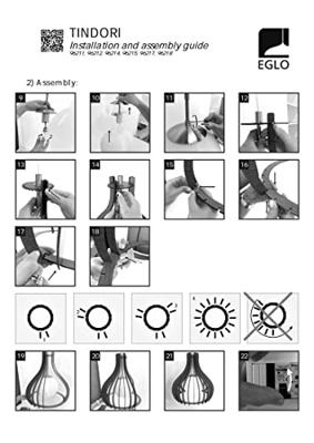 Eglo HanglampTindori 50cm wit hout - 96211