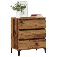Dressoir 60x35x70 cm bewerkt hout oud houtkleurig - thumbnail
