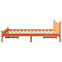 Bedframe zonder matras massief grenenhout wasbruin 120x200 cm - thumbnail