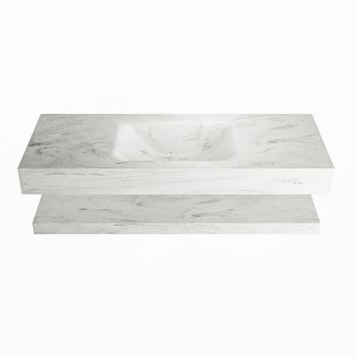 MONDIAZ ALAN-DLUX 120cm planchet Opalo. Vrijhangende wastafel CLOUD midden zonder kraangat, kleur Opalo. MONDIAZ ALAN-DLUX 120cm planchet Opalo. Vrijhangende wastafel CLOUD midden zonder kraangat, kleur Opalo.