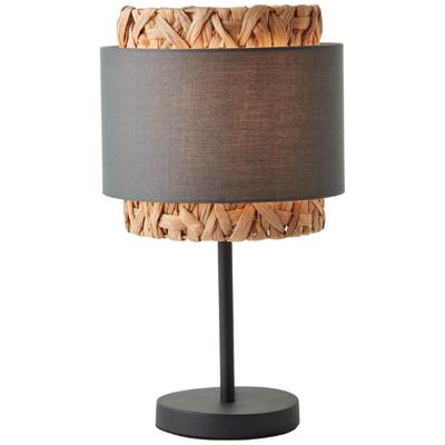 Brilliant TafellampWaterlilly rotan met grijze stof - 94551/22