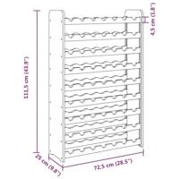 Wijnrek 72,5x25x111,5 cm massief grenenhout - thumbnail