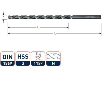 Rotec Spiraalboor extra lang 8.0x390/265
