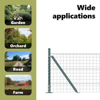 VidaXL Hek met paal groen 0,8 x 10 m staal en pvc