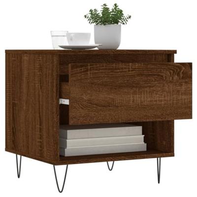 Salontafels 2 st 50x46x50 cm bewerkt hout bruin eikenkleur
