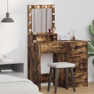 Kaptafel met plank Gerookt eiken 50 x 41 x 135 cm Bewerkt hout