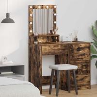 Kaptafel met plank Gerookt eiken 50 x 41 x 135 cm Bewerkt hout - thumbnail